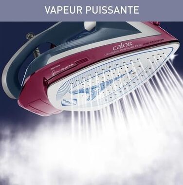 Праска з парою Calor Ultragliss Anti-Calc Plus FV6834C0, 2800 Вт, блакитний та фіолетовий