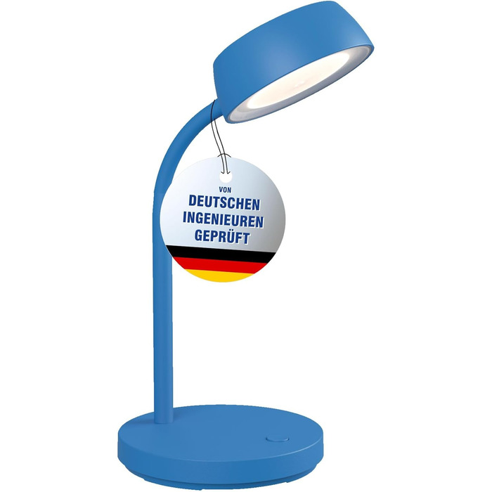 LED настільна лампа MAULabby, 30 см, синя, для офісу та дому, сучасний дизайн, тепле світло 3000K, гнучка ніжка