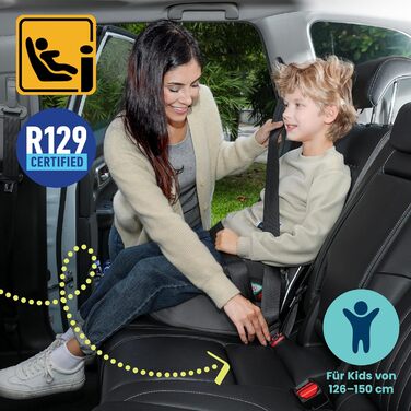 Trunki BoostApak 2-в-1: Автокрісло-бустер з рюкзаком для дітей (6+ років), i-Size, сірий (126-150 см)