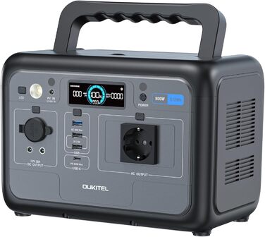 Портативна електростанція OUKITEL P800: 800W, 512Wh LiFePO4, USB-A/C, 1600W пікова потужність, для кемпінгу та подорожей