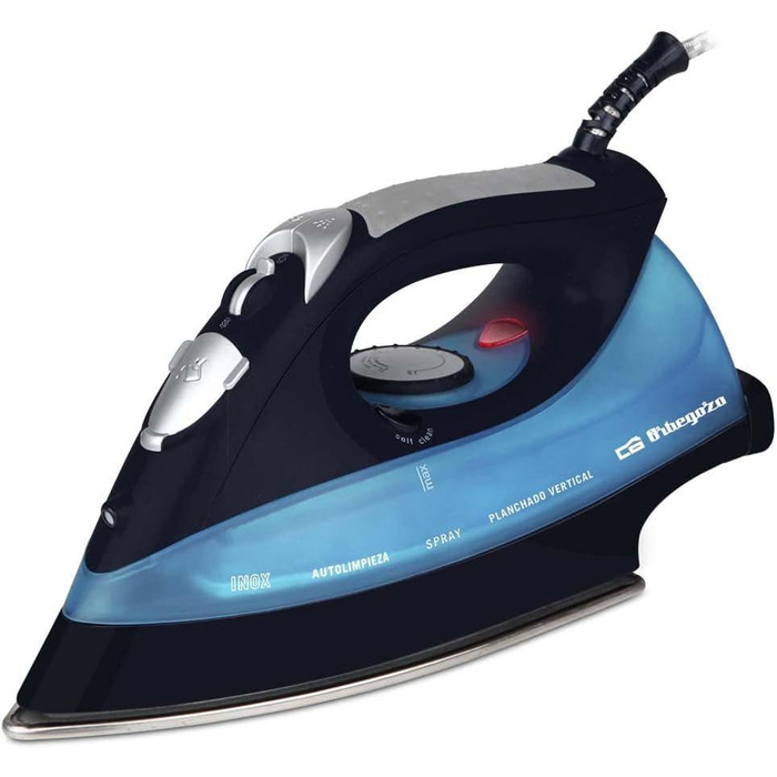 Праска Orbegozo SV 2680 з нержавіючою основою, 2600 Вт, функція самоочищення, суха та парова прасування, регулювання температури