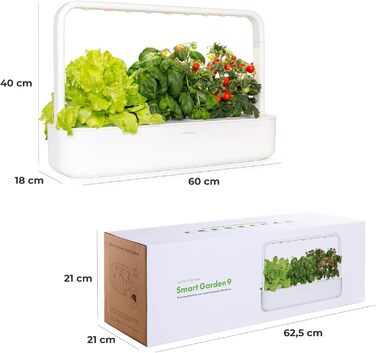 Click and Grow Indoor Garten: Розумний сад для вирощування зелені вдома з LED, 9 капсул (білий)