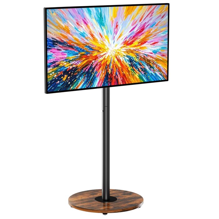 Підставка для телевізора Unho з регульованою висотою та коліщатками, для екранів 40-75 дюймів, VESA 600x400 мм (чорний)