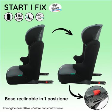 Автокрісло-бустер Isofix START I FIX 106-140 см R129 i-Size - Для дітей від 5 до 10 років - Регульований по висоті підголівник - Відкидна основа (Lion King)