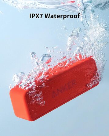 Портативна Bluetooth колонка Anker SoundCore 2, червона: потужний звук, глибокий бас, 24 год роботи, водонепроникність IPX7, сумісна з iPhone, Galaxy