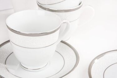 Набір чашок 18 шт. - Чашки для капучино GEOS PLATIN - Порцеляна - Можна мити в посудомийній машині - 6 шт. (2)