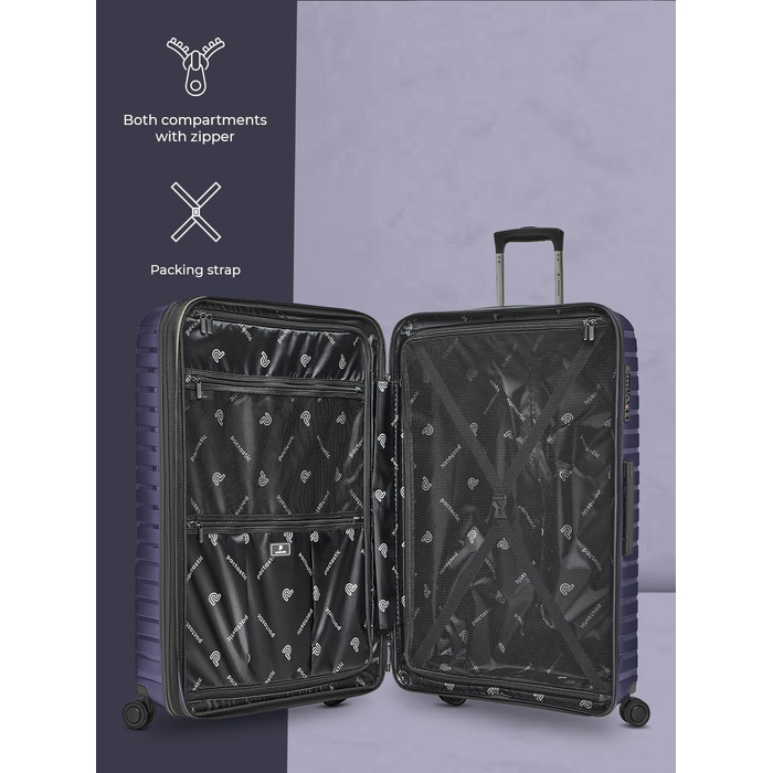 Набір валіз Pactastic 3 шт. з поліпропілену | Розширюваний, 4 колеса, TSA-замок | Для жінок та чоловіків (Collection 04)