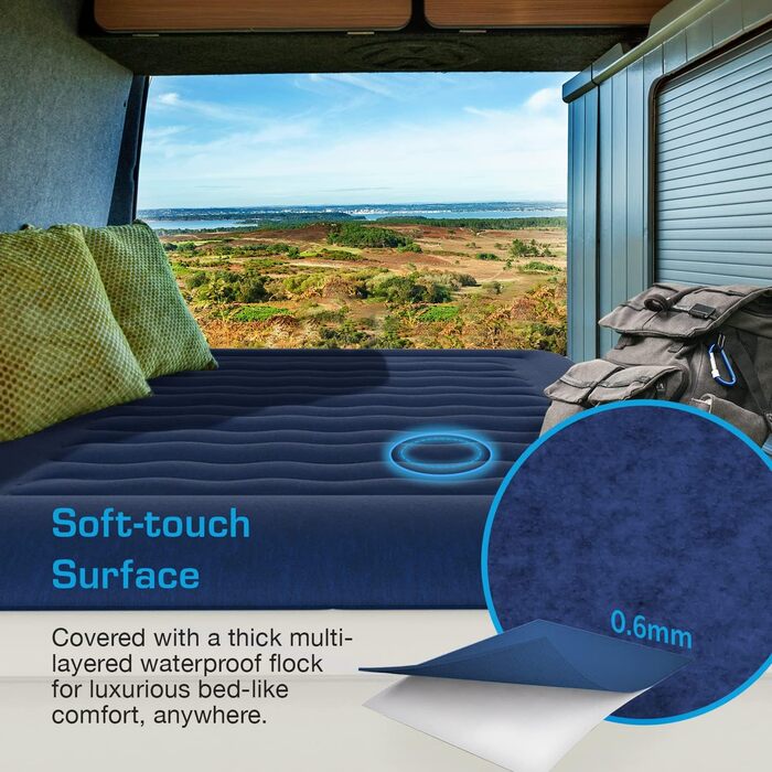 Надувне ліжко Active Era Luxus для 2 осіб з електричним насосом та інтегрованим подушкою. Розмір 200 x 150 x 36.5 см - ідеально для кемпінгу та як гостьове ліжко.