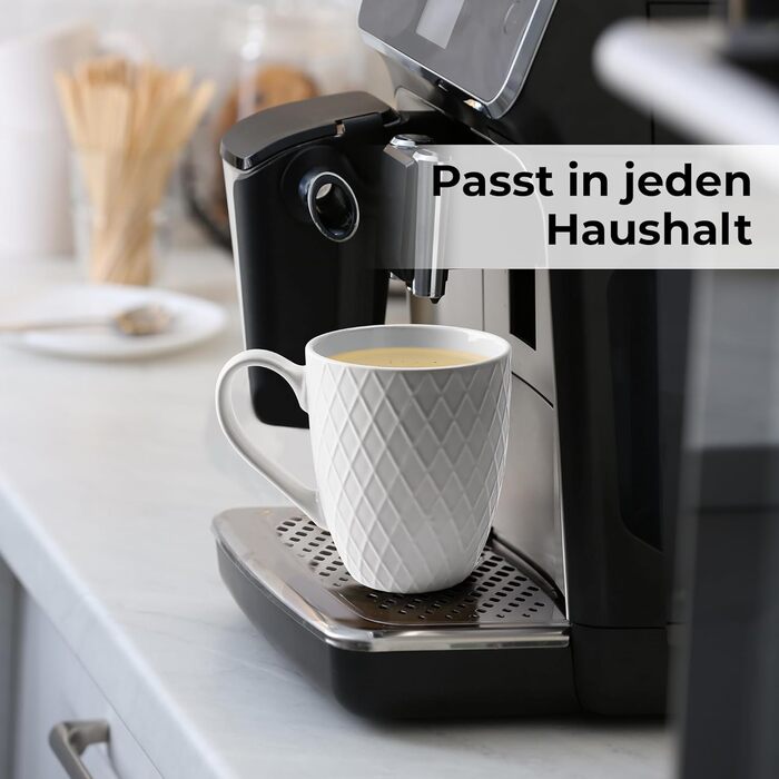 Набір кавових чашок/кружка Сучасна керамічна кружка Matt Велика чашка для кави Palmanova Collection (Біла), 6 шт., 400