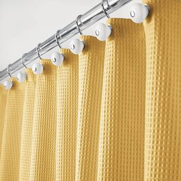 Розкішна завіса для душу mdesign з бавовняної тканини-Розмір 183 x 183 см ідеально підходить в якості фіранки для ванни-текстильна фіранка для душу з 3D-малюнком- (гірчично-жовтого кольору)