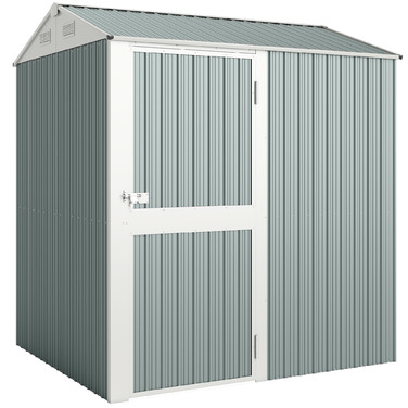 Металевий сарай Metall Gerätehaus 3,5 м², високий закривається на замок, з вентиляційним дахом, отворами для рукавичок, розміром 209 x 177 x 236 см
