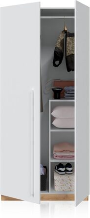 Ліжко дитяче Habitdesign Noa з 2 ящиками, білий та ехо-дуб, 97x77x196 см (без ламелей)