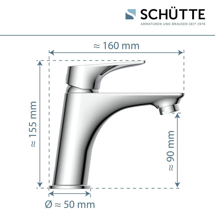 Змішувач для ванної кімнати Schütte Boston, хром, одноlever, з набором для зливу, для умивальника | Schütte