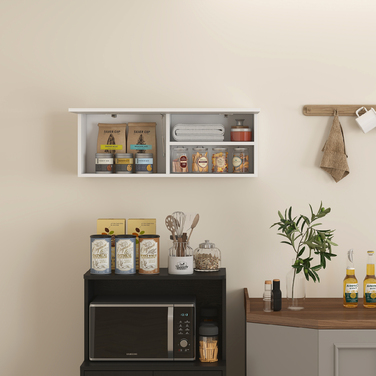 Шафка для ванної кімнати навісна, настінна з підйомною дверцятами, з газовою підйомною полицею, 80 x 25 x 30 см, білий