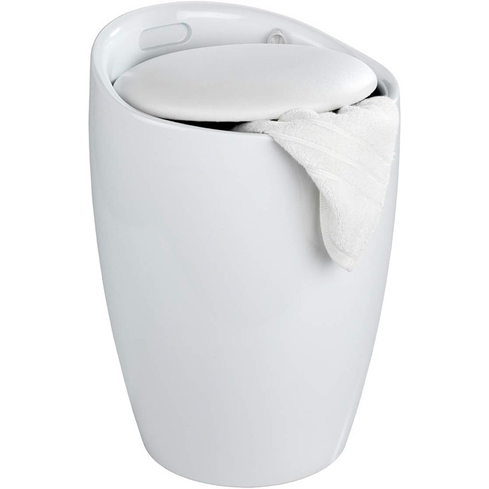 WENKO Candy: табурет для ванної кімнати з місцем для зберігання, 20л, білий