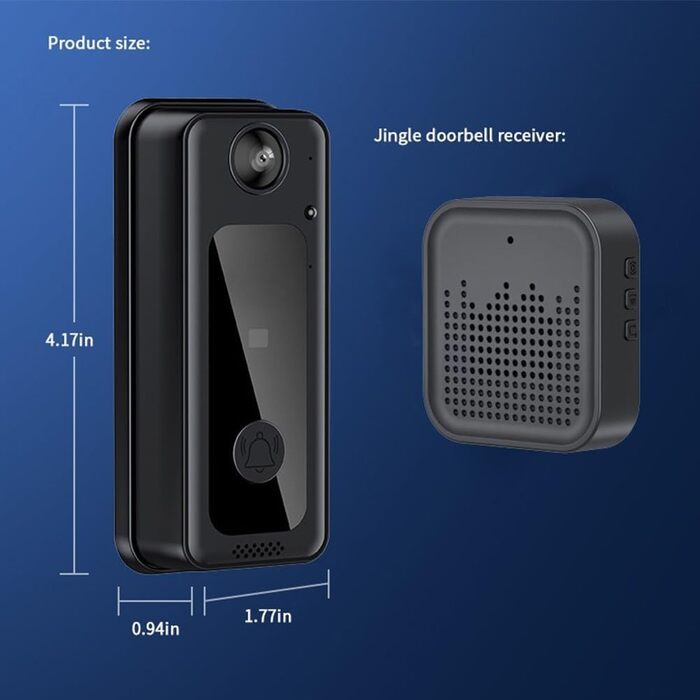 Бездротова відео-дзвінок Smart WiFi з камерою, нічне бачення, двосторонній аудіо, відео в реальному часі