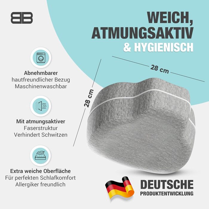 Підтримка для колін та ніг BACK BODYGUARD для тих, хто спить на боці - подушка для ніг та колін з чохлом - подушка для підтримки тіла для дорослих