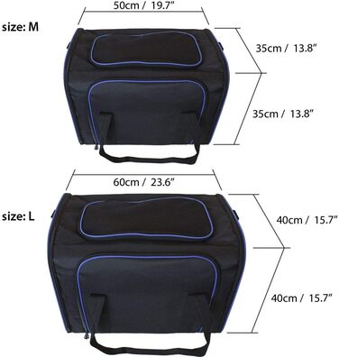 Сумка-переноска для домашніх тварин чорний/синій 40x40x60см, 6999 - XL