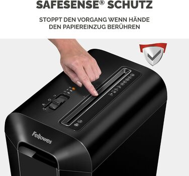 Fellowes Шредер для паперу Powershred LX70 з вибірковим різанням, 18 л кошик, захист від несанкціонованого доступу, 4x40 мм, чорний