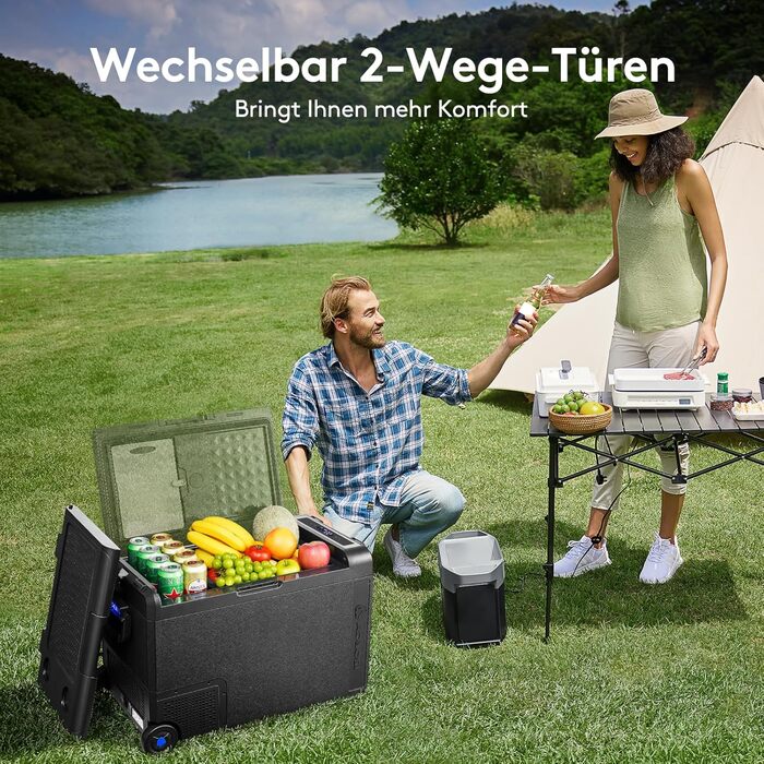 Автомобільний компресорний холодильник AAOBOSI 38л: Електричний охолоджувач для авто, кемпінгу, риболовлі (-20°C/+20°C), 12/24V/230V, USB