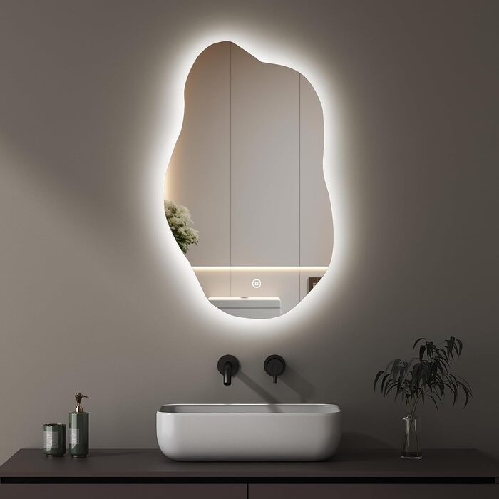 LED дзеркало для ванної кімнати Boromal 100x60 см з підсвічуванням, 3 кольори світла, диммування, сенсорне керування