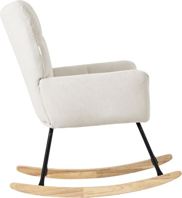 Крісло-гойдалка ML-Design бежевого кольору з оббивкою під фліс, дерев'яні полози, для вітальні, спальні, балкона