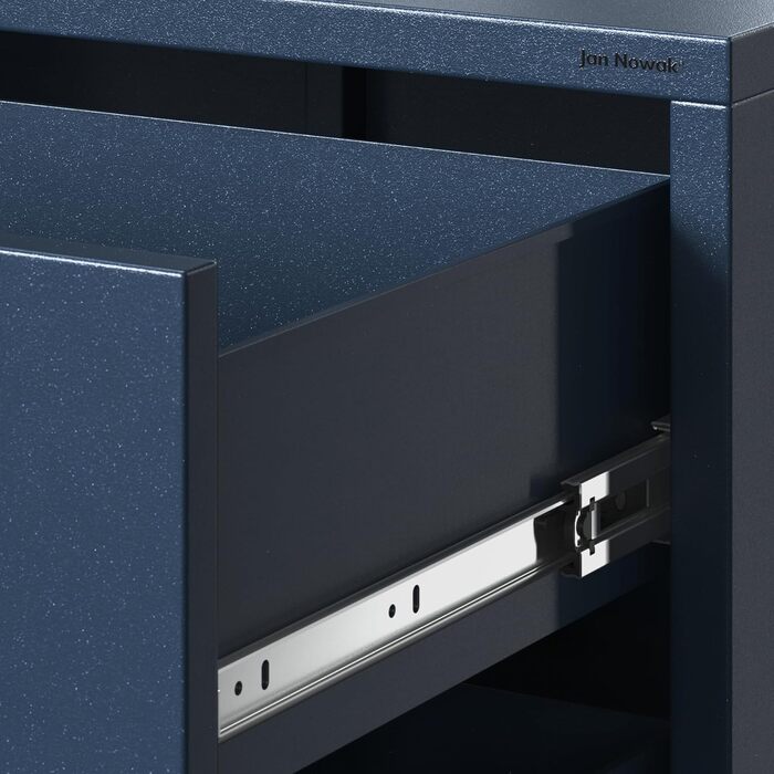 Металева комода Jan Nowak з шухлядами Carla | Комод-шафа для спальні, вітальні, дитячої кімнати | Стиль лофт | Комод з шухлядами, темно-синій | 80 x 101,5 x 40 см