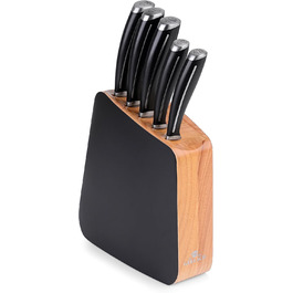 Набір кухонних ножів Gerlach 1760: 5 ножів (Santoku, для хліба, кухонні, для овочів) з нержавіючої сталі, антиковзна ручка, 55-56 HRC, Loft