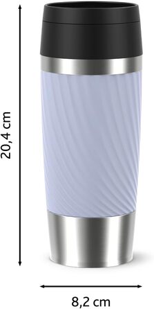 Термокружка Emsa Travel Mug Classic Twist 0.36 л, лавандова, з кришкою Quick-Press, для гарячих та холодних напоїв