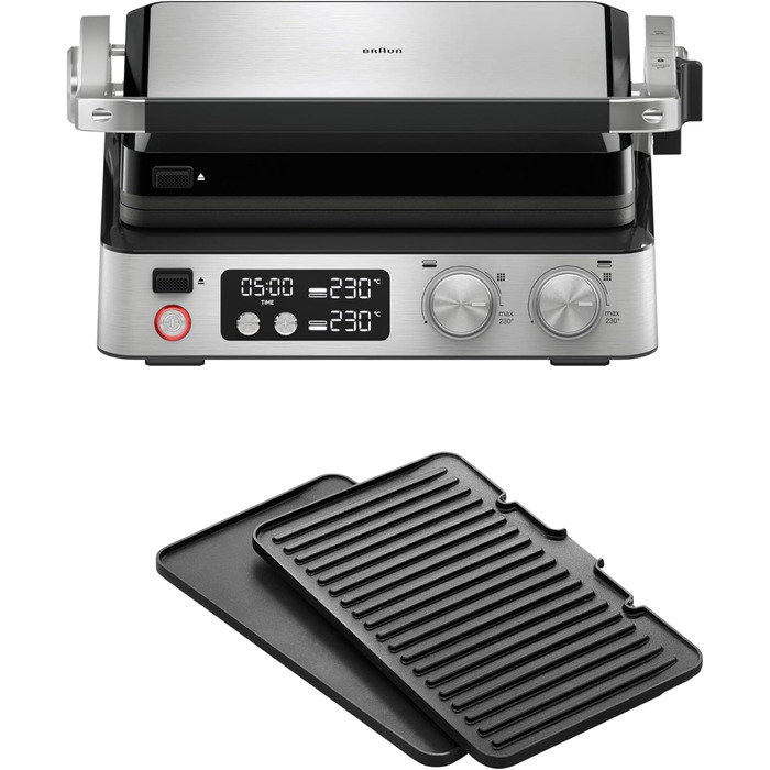Електричний гриль Braun MultiGrill 7 CG7020: 3-в-1 (контактний гриль, BBQ, духовка), 2000W, велика площа для приготування (12 бургерів), для дому, легко миється