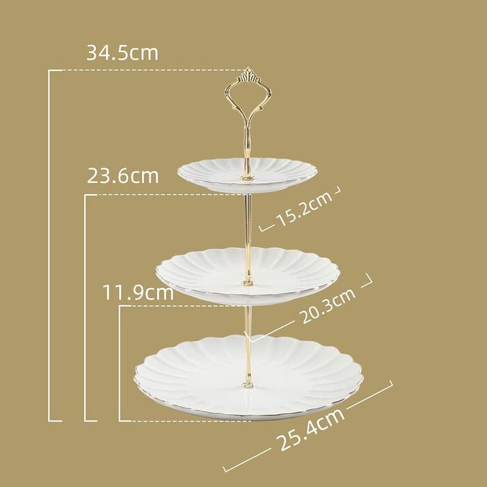 Стійка для тістечок Sweejar Home 3-ярусна керамічна, етажерка для тортів, десертів, капкейків, чаювання, сервірування (Рожева)