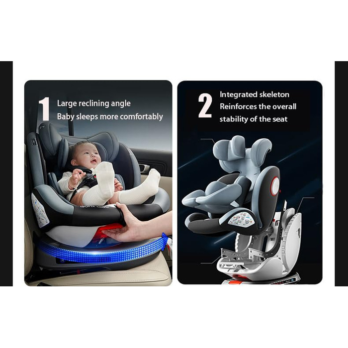 Автокрісло дитяче Magic ZC 360° з регулюванням висоти та нахилу, чорне (без підніжки)