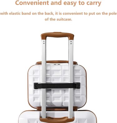 Набір валіз KONO 2 в 1: велика валіза (54 см) та косметичка (білий колір)