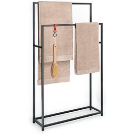 Підставка для рушників Gardeli® чорна, велика, сталева, 65x20x110 см, з покриттям з порошкової емалі