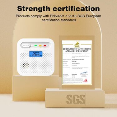 Детектор чадного газу CO з цифровим дисплеєм, портативний, для дому, авто, офісу, ресторану, готелю, кухні, подорожей