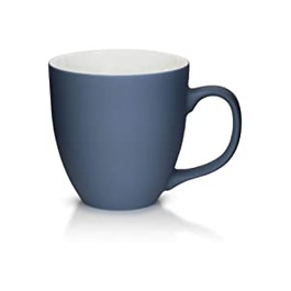 Чашка Mahlwerck XXL, велика порцелянова кавова чашка з матовою м'якою на дотик поверхнею, ніжно-блакитного кольору, об'ємом 400-450 мл