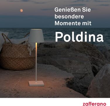 Zafferano Poldina Pro: Бездротова настільна лампа з торшетом Corten, сенсорне керування, для дому та саду, регулювання яскравості, 2200-3000K, 38 см