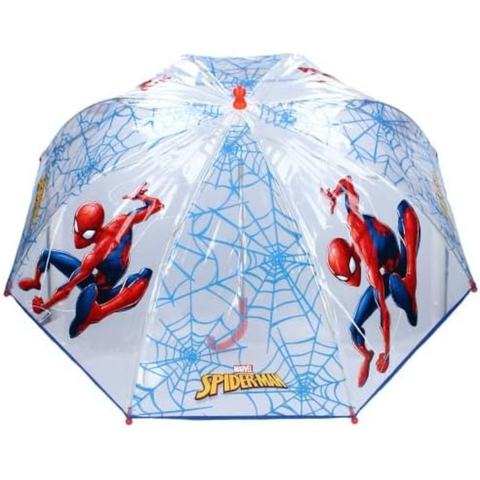 Дитяча парасолька-паличка Vadobag Spider-Man, 73 см, прозора/синя