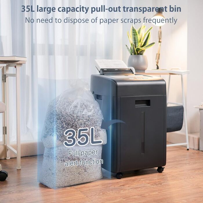 Автоматичний шредер для документів з мікрорізом: P-4 безпека, 200 аркушів, 25л контейнер, тихий, для дому, офісу, школи, бізнесу