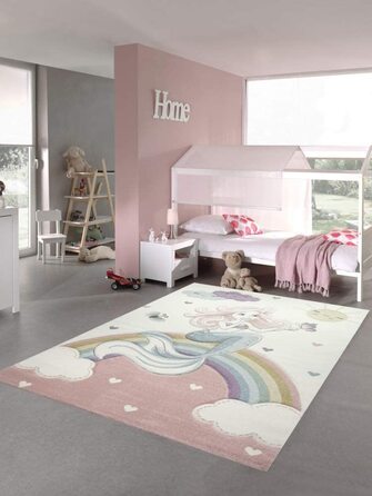 Дитячий килим Русалка килим для дитячої кімнати принцеса пастельний розмір (200 х 290 см)
