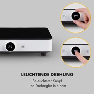 Індукційна плита Klarstein FutureChef Doppel - 3000 Вт, 2 зони, чорна, з LED-дисплеєм та таймером