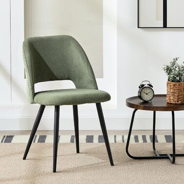 Набір з 4-х обідніх стільців з кшталту м'якого велюру, з товстим шаром м'якої підкладки, металеві ніжки, для вітальні, спальні, їдальні та прийому гостей, зелений колір