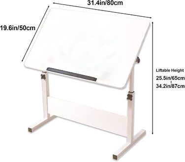 Регульований стіл для малювання, мольберт для художників, стіл для малювання, комп'ютерний стіл для дому та офісу, 49,8 x 79,8 см