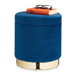 Relaxdays М'яке крісло-пуф з місцем для зберігання, блакитне