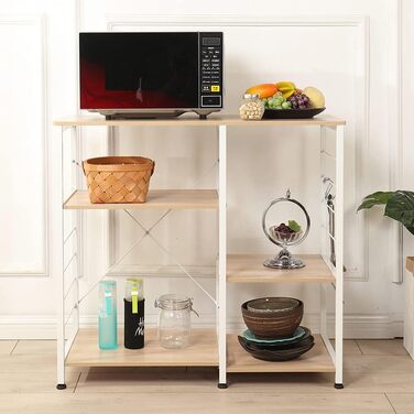 Стелаж для кухні SogesHome: органайзер, візок для зберігання, 90 x 40 x 83 см, колір дуб (SH-171-BK)