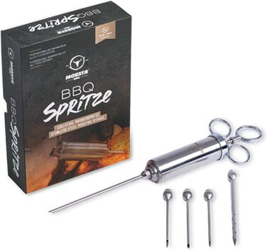 Спринцовка для м'яса MOESTA-BBQ 10396 - нержавіюча сталь, 5 насадок для маринування та приготування