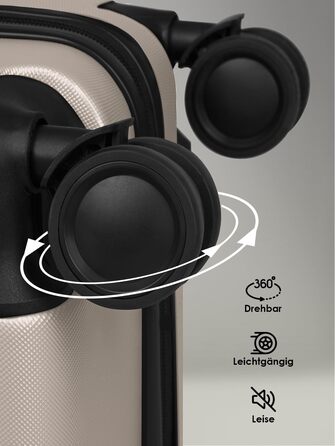 Набір валіз Smartbox Hartschalen 3-в-1 для жінок та чоловіків | Легкі та міцні валізи з ABS-пластику | 4 колеса та кодовий замок | Серія 05, колір Greige