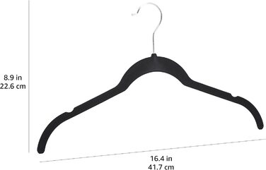 Базова вішалка Domopolis Для сорочки / сукні, з оксамитовим покриттям, (чорна, 50-річна, одномісна)