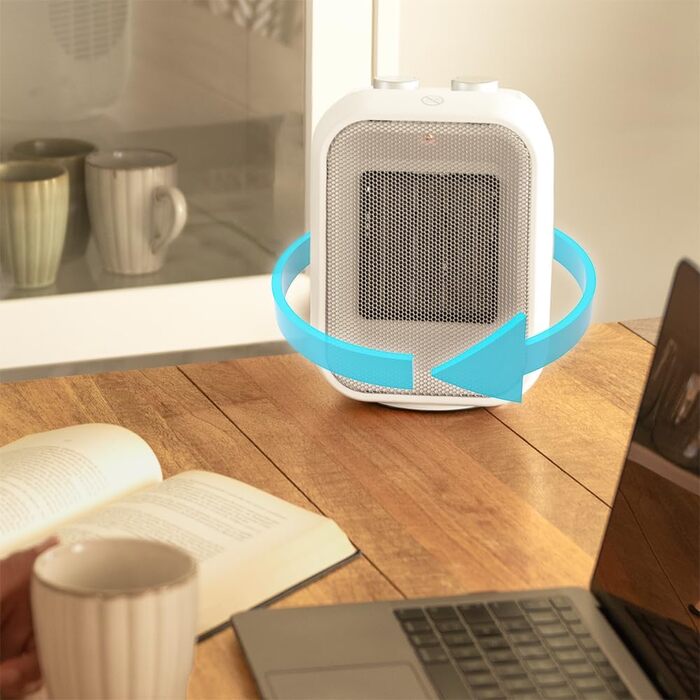 Обігрівач настільний Cecotec ReadyWarm 1500 Max Ceramic Rotate - керамічний, 1500 Вт, з регулюванням температури та 3 режимами, площа обігріву 15 м²