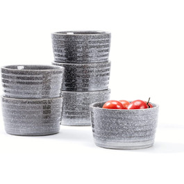 Маленька чаша керамічного сірого кольору, набір з 6 формочок для суфле-10 см, міні-формочки для суфле, форми для випічки помадки, кексів, суфле